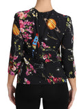 Top a razzo robotico floreale nero Luna - Dolce & Gabbana - IT40-S