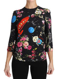 Top a razzo robotico floreale nero Luna - Dolce & Gabbana - IT36-XXS