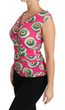 Top torta siciliana elasticizzata in seta rosa - D&G - IT44-L