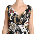 Top in camicetta di seta stretch con carte nere - D&G - IT44-L