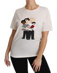 T-shirt dgfamily di seta bianca elasticizzata - D&G - IT46-XL