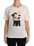 T-shirt dgfamily in seta bianca elasticizzata - D&G - IT44-L