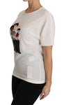 T-shirt dgfamily di seta bianca elasticizzata - D&G - IT42-M