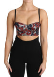 Reggiseno top corto jacquard argento - Dolce & Gabbana - IT42-M