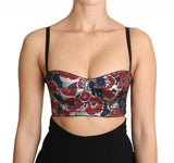 Reggiseno top corto jacquard argento - Dolce & Gabbana - IT42-M