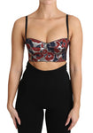 Reggiseno top corto jacquard argento - Dolce & Gabbana - IT36-XS