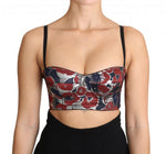 Reggiseno top corto jacquard argento - Dolce & Gabbana - IT36-XS