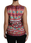 Top in seta senza maniche multicolor Carretto - D&G - IT42-M