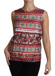 Top in seta senza maniche multicolor Carretto - D&G - IT42-M