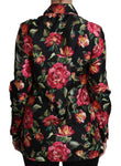 Top con stampa floreale in seta a manica lunga rosa nera - D&G - IT42-M