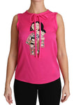 Top in camicetta di seta rosa famiglia Tank Tank - D&G - IT40-S