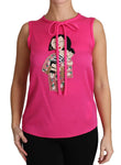 Top in camicetta di seta rosa famiglia Tank Tank - D&G - IT40-S