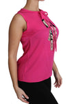 Top in camicetta di seta rosa famiglia Tank Tank - D&G - IT40-S