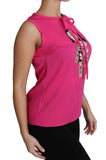 Top in camicetta di seta rosa famiglia Tank Tank - D&G - IT40-S