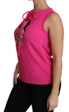 Top in camicetta di seta rosa famiglia Tank Tank - D&G - IT40-S