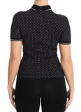 Top a pois ricamato anguria poloshirt nera - Dolce & Gabbana - IT38-XS