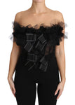 Top in tulle con nodo a fiocco e bustino a bustino nero - D&G - IT44-L