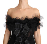 Top in tulle con nodo a fiocco e bustino a bustino nero - D&G - IT44-L