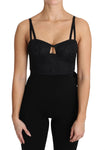 Top bustier corto in tulle corto senza maniche corsetto nero-D&G-IT42-M