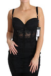 Top in seta con pizzo nero a bustino stile corsetto - D&G - IT40-S