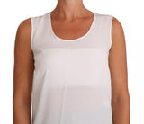 Top t-shirt senza maniche a trapezio in seta bianca - D&G - IT38-XS