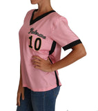 T-shirt TOP PALERMO in cristallo di seta rosa - D&G - IT44-L