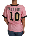 T-shirt TOP PALERMO in cristallo di seta rosa - D&G - IT44-L