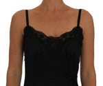 Abito chemisier di pizzo nero in seta Lingerie chemise - D&G - IT42-M