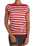 T-Shirt a righe bianco rosso seta - Dolce & Gabbana - IT42-M