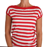 T-Shirt a righe bianco rosso seta - Dolce & Gabbana - IT42-M