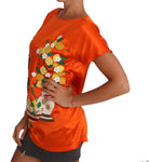 Top t-shirt in cristallo di limone arancione seta - D&G - IT46-XL