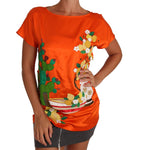 Top t-shirt in cristallo di limone arancione seta - D&G - IT36-XS