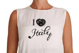 T-shirt Cami I LOVE ITALY in seta bianca - Dolce & Gabbana - IT46-L