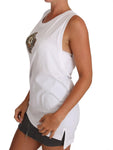 T-shirt con top a croce religiosa in cristallo bianco - D&G - IT50-XXL