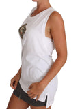 T-shirt con top a croce religiosa in cristallo bianco - D&G - IT50-XXL