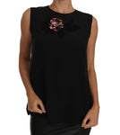 T-Shirt Top floreale in seta nera Camicetta - Dolce & Gabbana - IT42-M