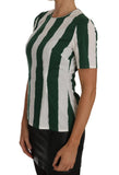 Top blusa stampata a righe bianco verde - Dolce & Gabbana - IT40-S