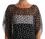 Abito a pois tunica poncho di seta nera - Dolce & Gabbana - IT36-XS