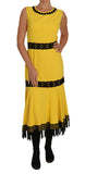 Abito giallo Abito tubino con frange in pizzo floreale - D&G - IT46-L