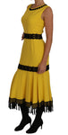 Abito giallo Abito tubino con frange in pizzo floreale - D&G - IT46-L