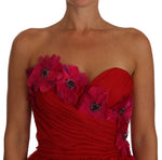 Abito Bustier in tulle rosa con applicazioni floreali - D&G - IT40-S