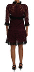 Abito con colletto finto abito bordeaux in pizzo floreale nero-D&G-IT46-XL