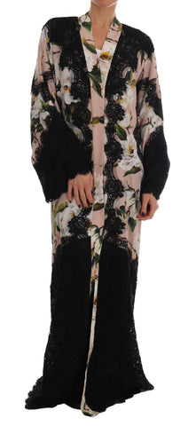 Abito Abaya in caftano con peonie in pizzo foral - D&G - IT42-M