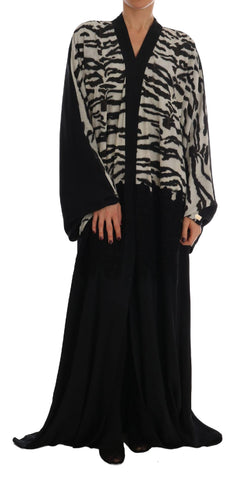 Abito in seta nera con zeppa in caftano con zeppa Abaya - D&G - IT48-XXL