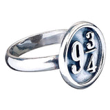 Anello d'argento della piattaforma 9 3/4 di Harry Potter