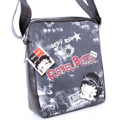 Borsa donna/ragazza Rebel Betty Boop - Colore Grigio/Nero - 6653