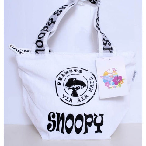 Borsa Donna Snoopy Peanuts - Bianca con scritte Nere - 2801