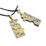 Coppia di collane Love quadrato - Colore Oro e Argento