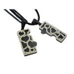 Coppia di collane Love quadrato - Colore Nero e Argento