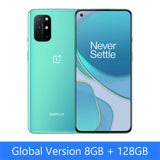 Global Rom OnePlus 8T 8 T 8GB 128GB Snapdragon 865 5G Smartphone 120Hz AMOLED Fluid Screen 48MP Quad Cams 4500mAh 65W Warp